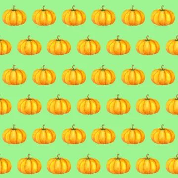 Orange pumpkin seamless pattern Stock Illustration