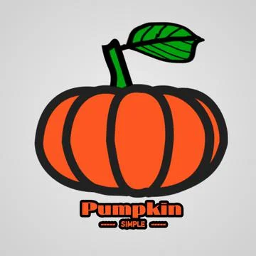 Orange pumpkin template image Stock Illustration