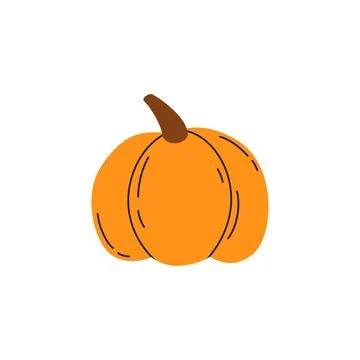 Orange pumpkin vector illustration. Flat style. Halloween, autumn, fall, ha.. Stock Illustration