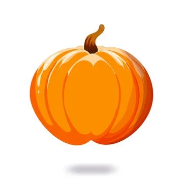 Orange pumpkin. Vector illustration. On a white background. Vegetarian Stock Illustration