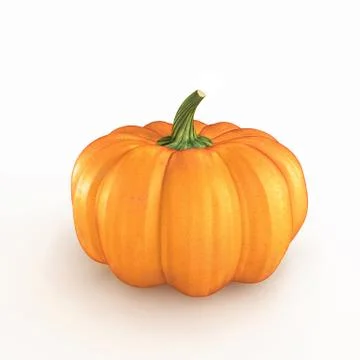 Orange pumpkin on a white background. 3d render Stock Illustration