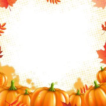 Orange pumpkins frame Stock Illustration
