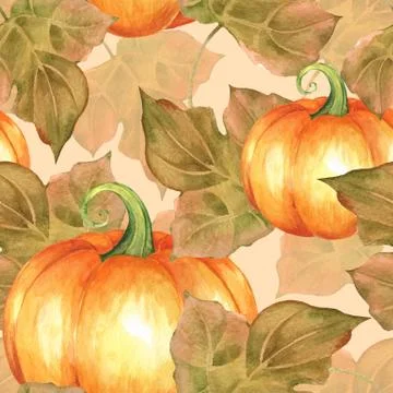 Orange pumpkins. Seamless pattern 5 Illustrazione stock