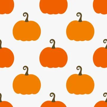 Orange pumpkins seamless pattern. Vector illustration Stock Illustration