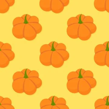 Orange pumpkins seamless pattern. Vector illustration. Illustrazione stock
