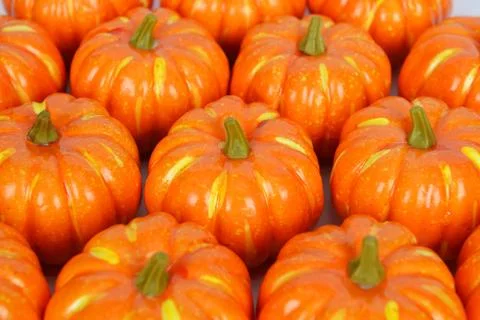 The orange pumpkins on white background Stock Photos