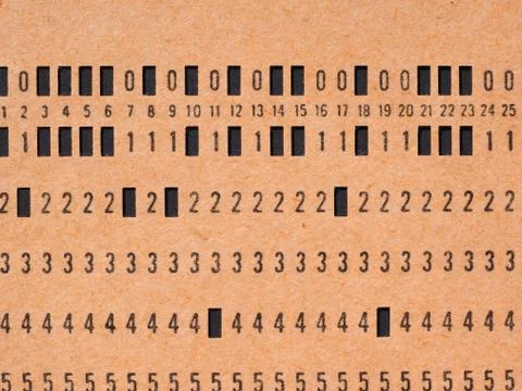 Orange punched card for programming Foto stock