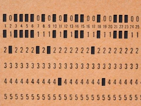 Orange punched card for programming 스톡 사진