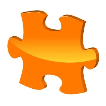 Orange puzzle 3d pie vector icon 스톡 일러스트
