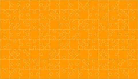 Orange Puzzles Pieces Jigsaw - Vector Background. Stock Illustration