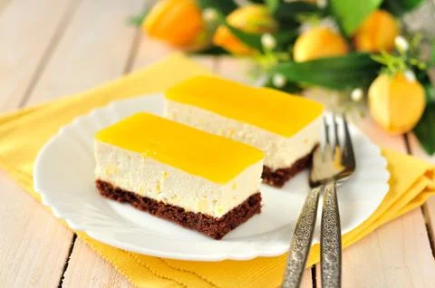 Orange Quark Cake Stock Photos