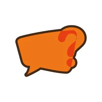 Orange question mark bubble speech image Stock Illustration