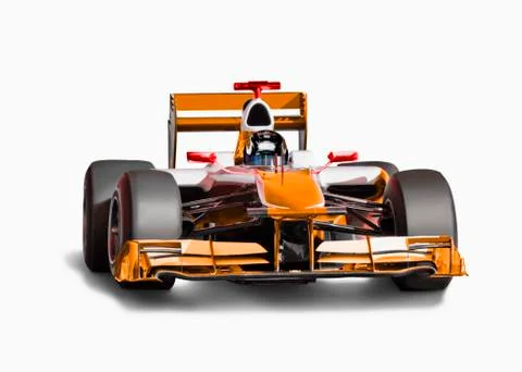 Orange race car with driver イラスト素材