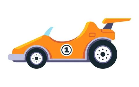 Orange racing car. Stock Illustration