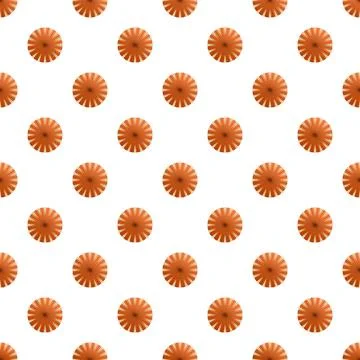 Orange radial burst pattern repeating on white background Illustrazione stock