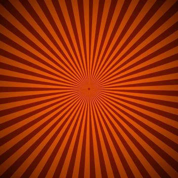 Orange radial rays abstract background Stock Illustration
