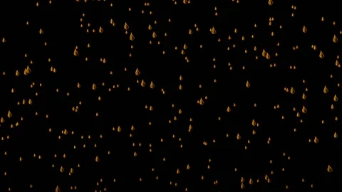 Orange Raindrops On a Black Background Stockbeeldmateriaal 145380921