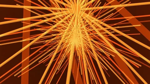 Orange Random Lines Rotation Stock Footage 100641652