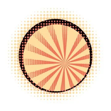 Orange Rays with Halftone Illustration