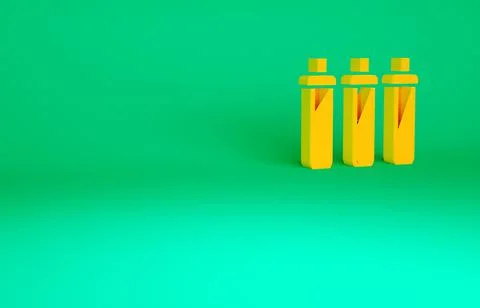 Orange Reagent bottle for physics and chemistry icon isolated on green backgr Stock Illustration