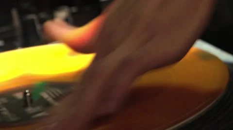 Orange record scratching Stock Footage 22425273