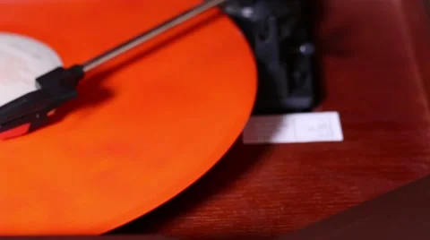 Orange Record Stopping Stock Footage 49729322