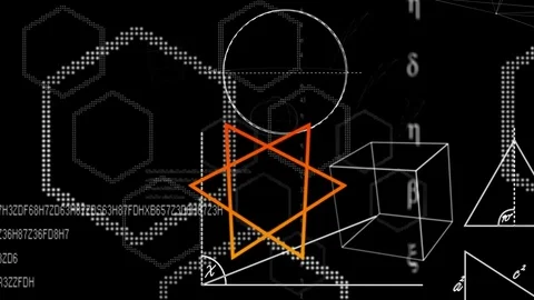 Orange rectangle and geometric shapes Stock Footage 109172335
