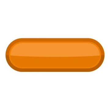 Orange rectangle button icon, cartoon style イラスト素材