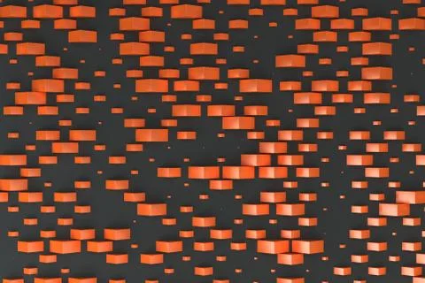 Orange rectangular shapes of random size on black background Stock Illustration
