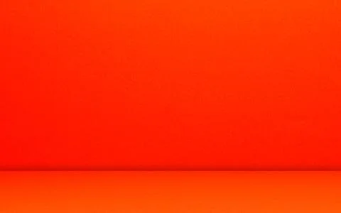 Orange Red 3d Table Studio Empty Interior Background WallWall paper Stock Illustration