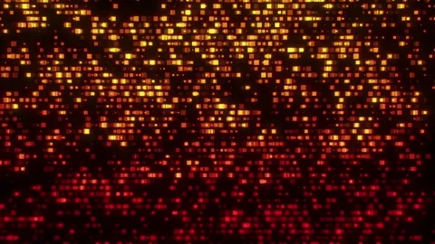Orange Red Binary Code with Moving Data Blocks for Cyber Tech, AI, and Big Data Stock Footage 306491338
