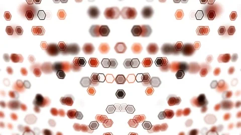 Orange red blurred hexagon shapes loop motion on white background Stock Footage 341833262