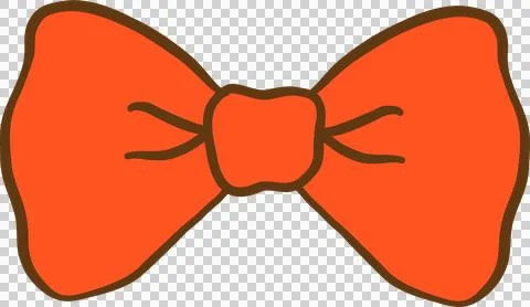 Orange Red Bow Tie Doodle Hand Drawn Stock Illustration
