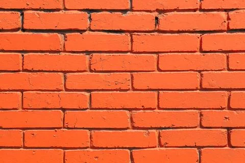 Orange red brick wall texture background Stock Photos