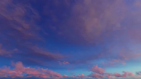 Orange red fiery sky clouds at dusk sunset sunrise time lapse seamless loop Stockbeeldmateriaal 88026415