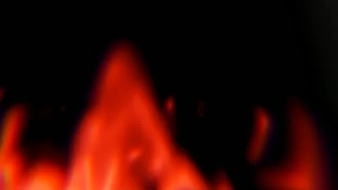 Orange Red Fire Flames Burning on Black Background Blurred Motion Stock-Footage 347788698