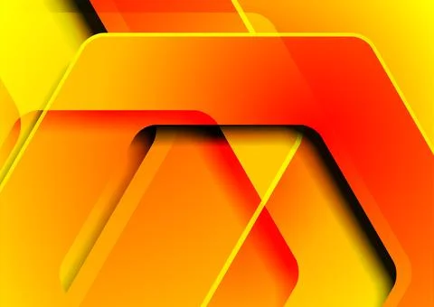 Orange red glossy hexagons abstract hi-tech background Stock Illustration