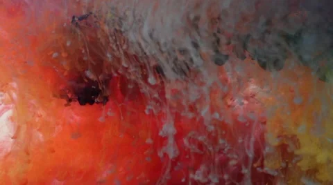 Orange, red, gray clouds of Ink in water, abstract background Stock Footage 40436753