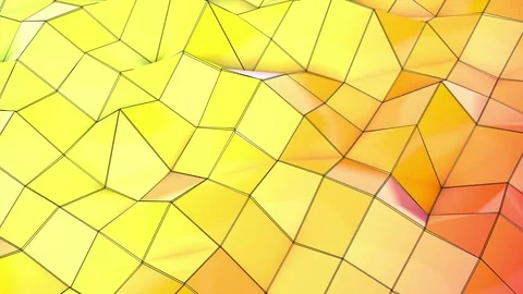 Orange-red low poly plane is slowly deformed. animated abstraction screensaver.  Stock Footage 123627494