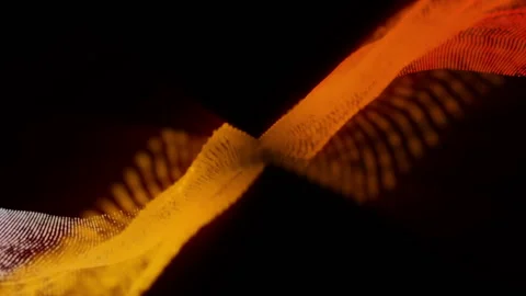 Orange-red particles fly slowly on a black background. Abstract animated backgro Stock-Footage 120612007