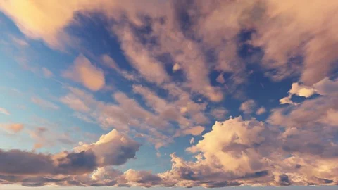 Orange red sky clouds at dusk sunset time lapse seamless loop Stock Footage 81160629