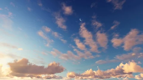 Orange red sky clouds at dusk sunset time lapse seamless loop Stockbeeldmateriaal 81160668