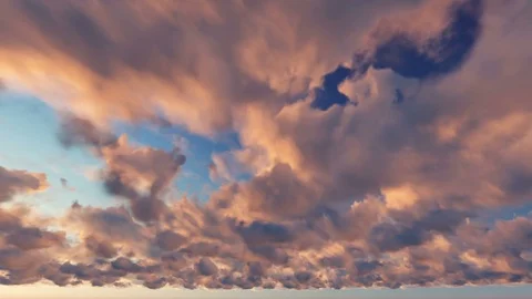 Orange red sky clouds at dusk sunset time lapse seamless loop Stock Footage 81160676