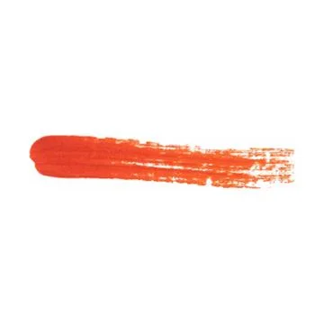 Orange red smear vector brush stroke. Varnish splash line trace. Abstract sha Stock Illustration