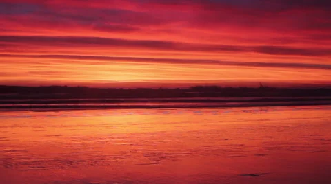 Orange Red Sunset Beach No.1 Video stock 48751947