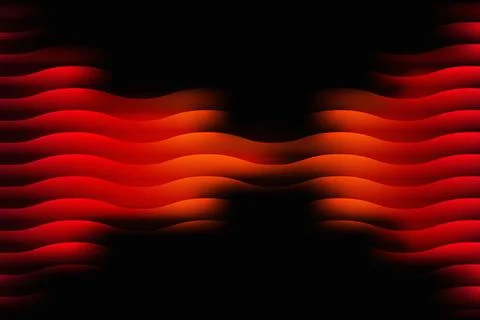 Orange to Red Wave Gradient. Horizontal Abstract Pattern with Symmetrical Stock Illustration