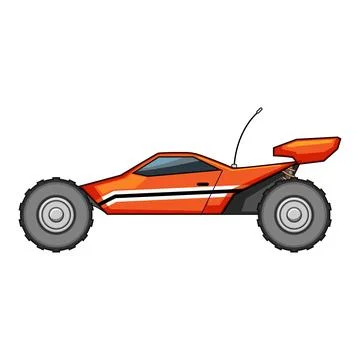 Orange remote control car toy playing racing Stock Illustration