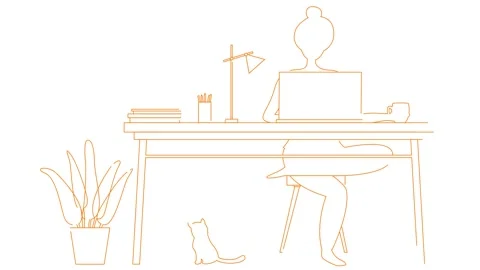 Orange remote work white Stock Footage 269123869