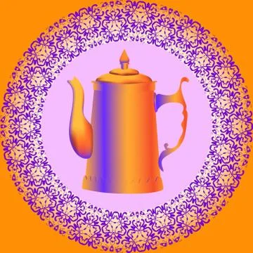 Orange Retro Kettle - vector illustration Stock Illustration