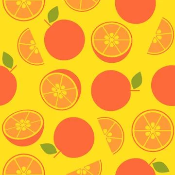 Orange retro style, seamless pattern for wallpaper or wrapping paper Stock Illustration